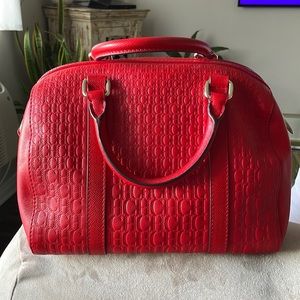 Carolina Herrera Red Leather Hand Bag